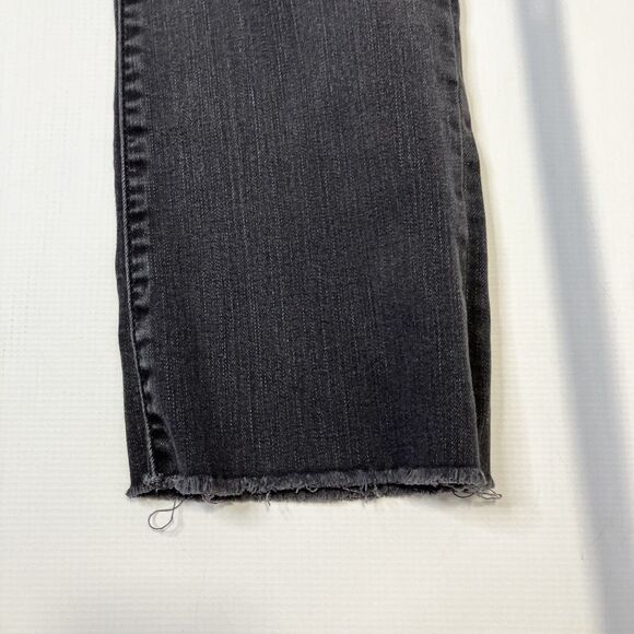 Banana Republic Mid Rise Crop Flare Jeans Black Faded Size 27 X 24 Button Fly - Picture 5 of 13